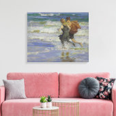 Kinder am Strand (von Edward Henry Potthast) Leinwanddruck (Insitu (Wohnzimmer))
