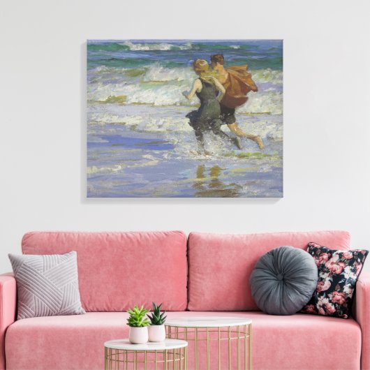 Kinder am Strand (von Edward Henry Potthast) Leinwanddruck (Insitu (Wohnzimmer))