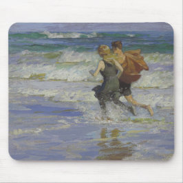 Kinder am Strand (von Edward Henry Potthast) Mousepad