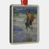 Kinder am Strand (von Edward Henry Potthast) Ornament Aus Metall (Rechts)