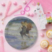 Kinder am Strand (von Edward Henry Potthast) Pappteller (Party)