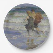 Kinder am Strand (von Edward Henry Potthast) Pappteller (Vorderseite)