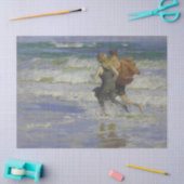 Kinder am Strand (von Edward Henry Potthast) Seidenpapier (Basteln)