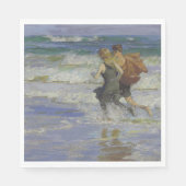 Kinder am Strand (von Edward Henry Potthast) Serviette (Vorderseite)
