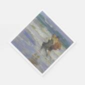 Kinder am Strand (von Edward Henry Potthast) Serviette (Ecke)