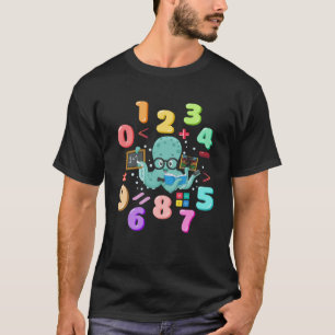 Kinder am Tag Oktopus niedliche Zahlen Kostüm zurü T-Shirt