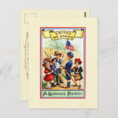 Kinder am Unabhängigkeitstag Postkarte (Vorne/Hinten)