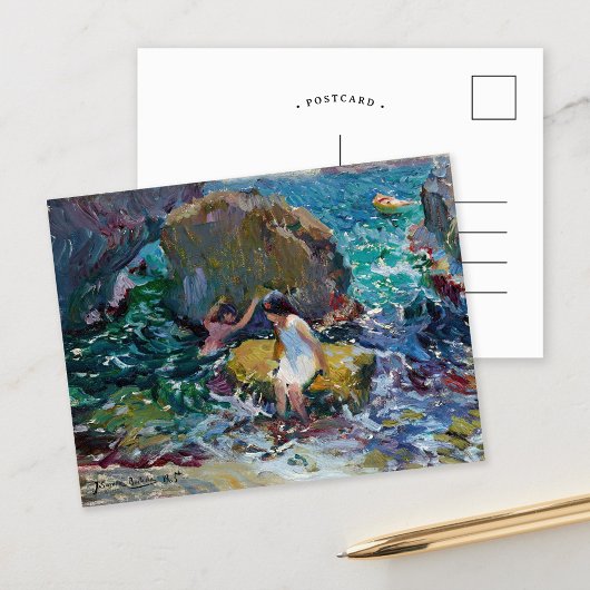 Kinder an der Küste, Jávea | Joaquín Sorolla Postkarte