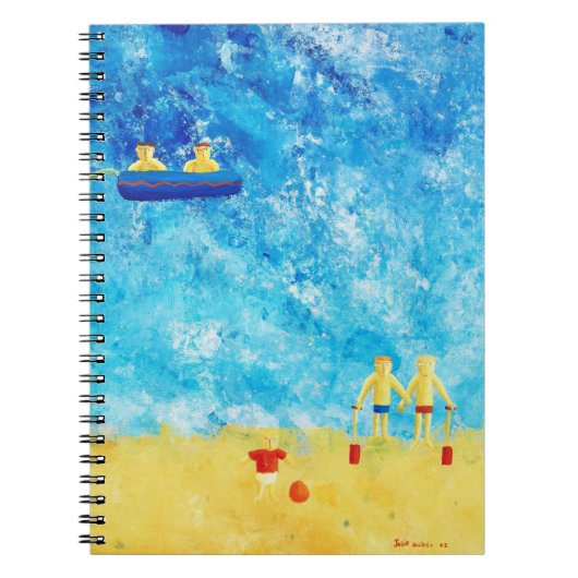 Kinder an der Küste Moderne Kunst Notizblock (Vorderseite)