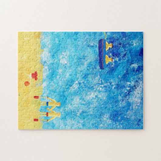 Kinder an der Küste Moderne Kunst Puzzle (Horizontal)