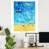 Kinder an der Küste Zeitgenössische Kunst Print Poster (Heimbüro)