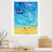 Kinder an der Küste Zeitgenössische Kunst Print Poster (Küche)