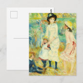 KINDER AN DER SEESHORE MIT RENOIR POSTKARTE (Vorne/Hinten)