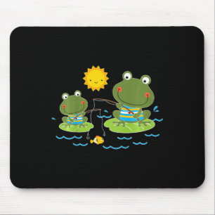 Kinder angeln Frösche Süßer Fischer  Mousepad