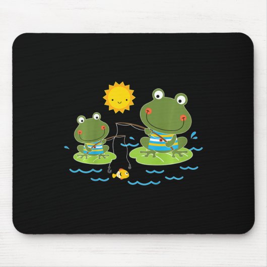 Kinder angeln Frösche Süßer Fischer  Mousepad (Vorne)