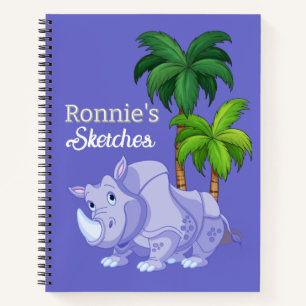 Kinder anpassen Rhino Sketch SpiralNotebook Notizblock