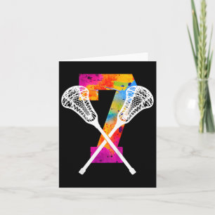 Kinder Anzahl 7 Jahre Lacrosse 7. Geburtstag Karte