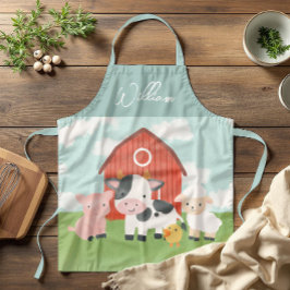 Kinder Aquarelltiere Niedlich Bauernhof Schürze