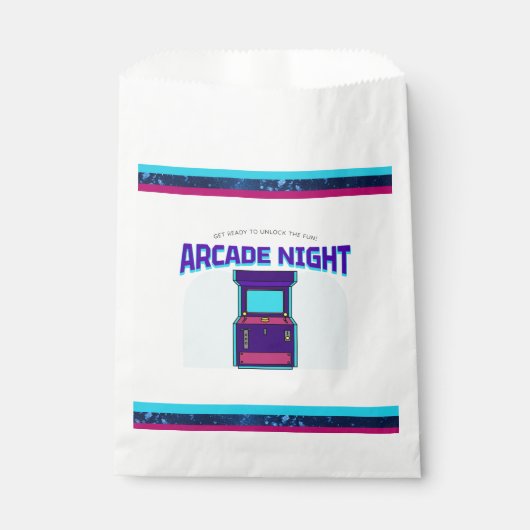 Kinder Arcade Night Birthday Party Gefälligkeitsta Geschenktütchen (Vorderseite)