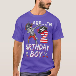 Kinder Arrr I m 2 Birthday 2. Dabbing Skeleton Pir T-Shirt
