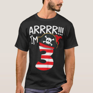 Kinder Arrr I m 3 Cool Pirate Thema 3r Geburtstag T-Shirt