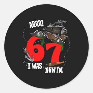 Kinder arrr war 6 7 Piraten Thema 7. Geburtstag Ju Runder Aufkleber