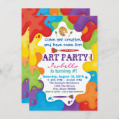 Kinder Art Party Einladungen (Vorne/Hinten)