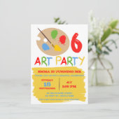 Kinder Art Party Geburtstagseinladung Einladung (Stehend Vorderseite)