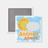 Kinder Artwork (personalisieren) Magnet (Vorderseite/Rückseite)