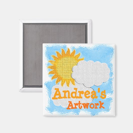 Kinder Artwork (personalisieren) Magnet (Vorderseite/Rückseite)