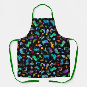 Kinder Astronaut Dinosaurier Außenraumfarbe Schürze