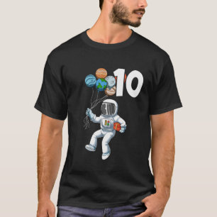 Kinder Astronaut Geburtstagskleidung 10 Weltraum 1 T-Shirt