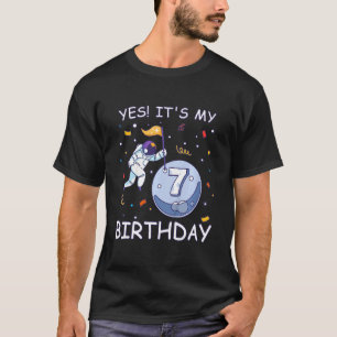 Kinder Astronaut Raketenraumjunge Ich bin 7 Jahre T-Shirt