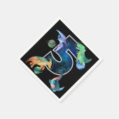 Kinder Astronaut Weltraumdinosaurier 5. Geburtstag Serviette (Ecke)