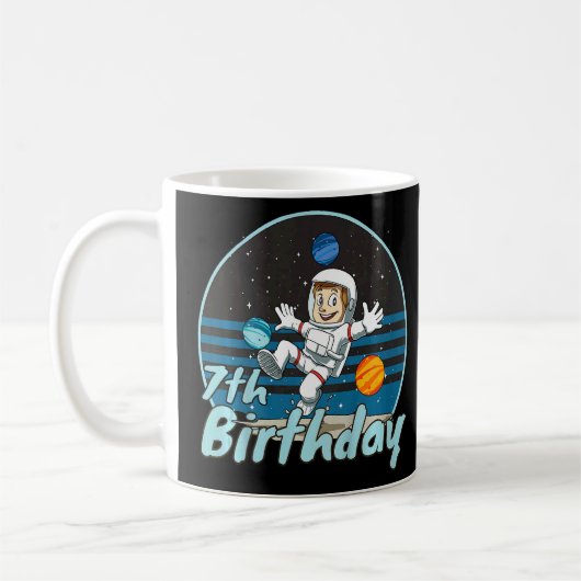 Kinder Astronautin 7. Geburtstag Kinderspielplatz Kaffeetasse (Links)