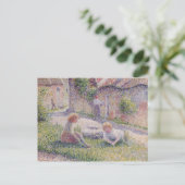 Kinder auf Bauernimpressionismus Postkarte (Stehend Vorderseite)