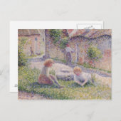Kinder auf Bauernimpressionismus Postkarte (Vorne/Hinten)