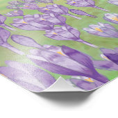 Kinder auf dem Lila Hügel der Crocus Blume Fotodruck (Ecke)