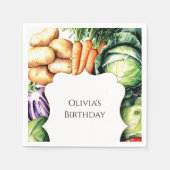 Kinder auf dem Markt für lokal angebaute Bauern Serviette (Vorderseite)