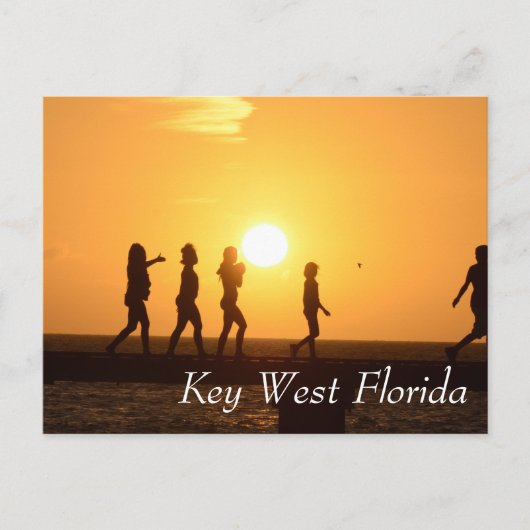 Kinder auf dem Pier Key West Florida Postkarte (Vorderseite)