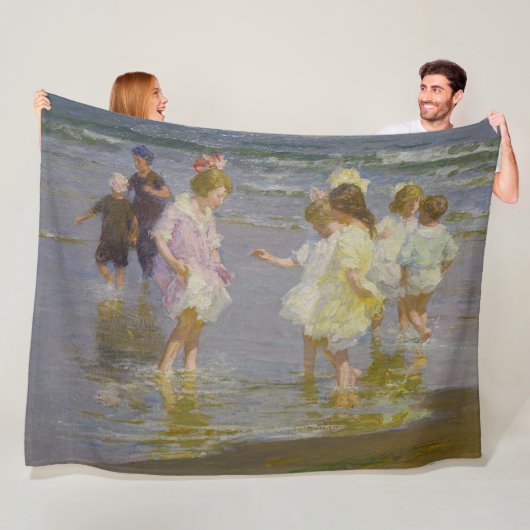 Kinder auf dem Strand (von E.H. Potthast) Fleecedecke (Beispiel)