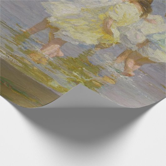 Kinder auf dem Strand (von E.H. Potthast) Geschenkpapier (Ecke)