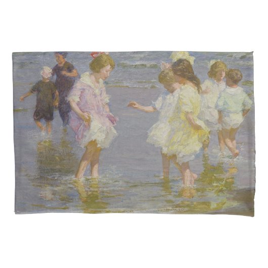 Kinder auf dem Strand (von E.H. Potthast) Kissenbezug (Vorderseite-Links)