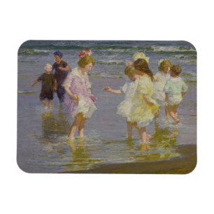 Kinder auf dem Strand (von E.H. Potthast) Magnet