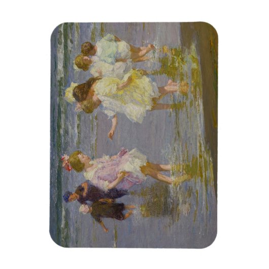 Kinder auf dem Strand (von E.H. Potthast) Magnet (Vertikal)