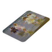 Kinder auf dem Strand (von E.H. Potthast) Magnet (Linke Seite)