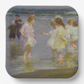 Kinder auf dem Strand (von E.H. Potthast) Pappteller (Vorderseite)
