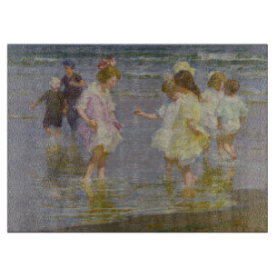 Kinder auf dem Strand (von E.H. Potthast) Schneidebrett