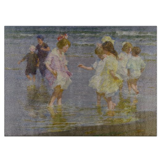 Kinder auf dem Strand (von E.H. Potthast) Schneidebrett (Vorderseite)