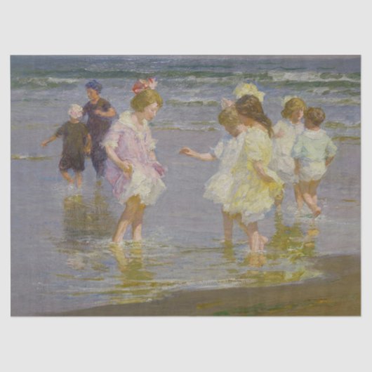 Kinder auf dem Strand (von E.H. Potthast) Seidenpapier (Vorderseite)